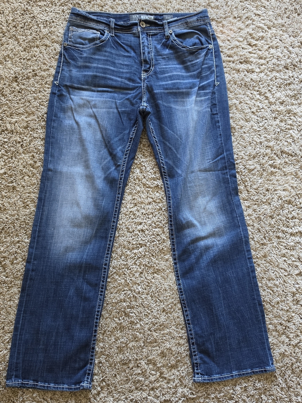BKE Men's Medium Blue Straight Jeans Tyler 34R